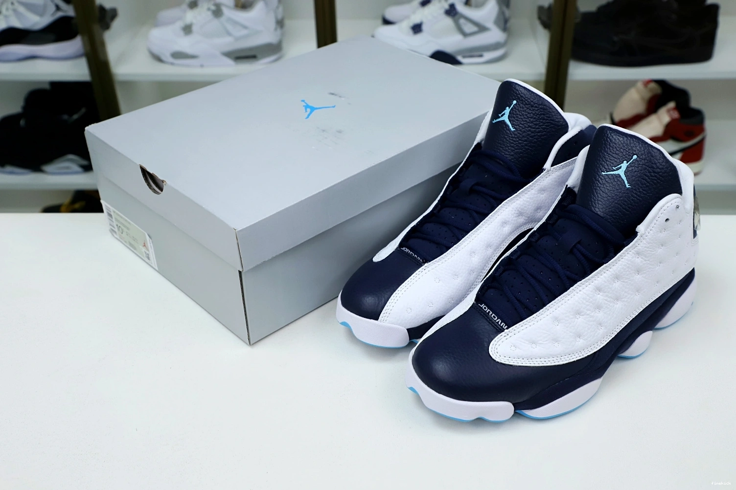 AIR POWDER 13 414571-144 WHITE JORDAN OBSIDIAN RETRO BLUE 0731